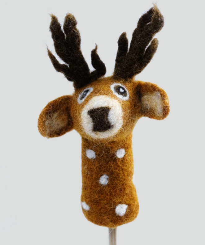 Handmade Felt Deer Finger Puppet – Little Goose Toys