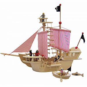 Wooden Pirate Ship (with accessories) 